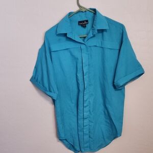 Stylish Men's Blue Button-Down Shirt